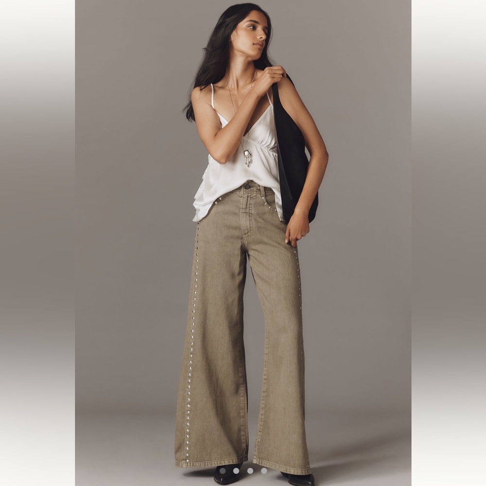 Pilcro Organic Cotton Wide-Leg Pants